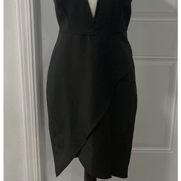 Topshop Black Plunging Dress - Picture 3 of 4